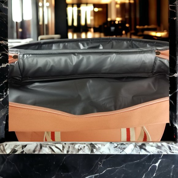 L Space Coastal Cooler Bag Insulated Tote Coral Pink & Red Beach/ Picnic Bag NWT - Picture 8 of 8